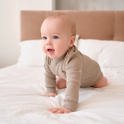 Боди-водолазка детская MINAKU, серо-бежевое, рост 68-74 см