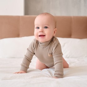 Боди-водолазка детская MINAKU, серо-бежевое, рост 80-86 см  (артикул 7994821)  большой выбор товаров оптом и в розницу по низким ценам с доставкой