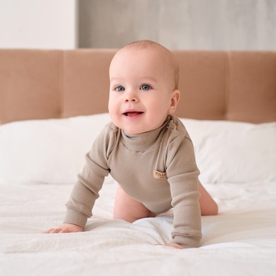 Боди-водолазка детская MINAKU, серо-бежевое, рост 86-92 см