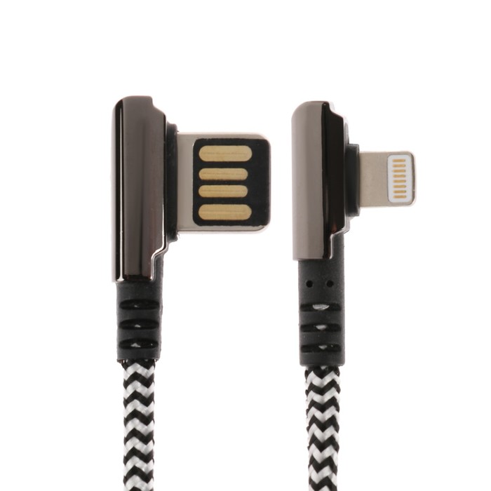 Кабель Blast BMC-219, Lightning - USB, нейлоновая оплетка, L-образный, 1.2 м, черный - фото 51458365