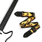 Ремень для гитары Music Life, 60-117х5 см, желтое пламя - фото 10126508