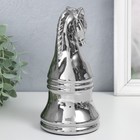 Сувенир керамика "Шахматная фигура. Конь" серебро 20,5х10х10 см - Фото 3