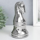 Сувенир керамика "Шахматная фигура. Конь" серебро 20,5х10х10 см - фото 6758174