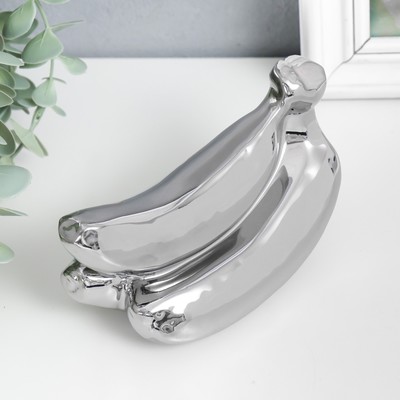 Фигурка керамика «Связка бананов», под серебро, 9×17×7.5 см