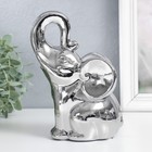Сувенир керамика "Слон" серебро 20х12х9 см - фото 2709557