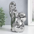 Сувенир керамика "Слон" серебро 20х12х9 см - фото 21920506