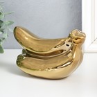 Сувенир керамика "Связка бананов" золото 9х17х7,5 см - фото 6758206