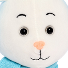 Мягкая игрушка Зайка Снежок с Длинными Ушами в Шарфе, 20 см - Фото 4