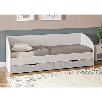 Кровать - тахта «Клик Мебель. Софа», с ящиком «Мико», 900×2000 мм, цвет бриллиант/бетон