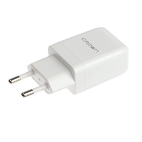 Сетевое зарядное устройство Crown CMWC-3002, 2 USB, 2.4 А, белое