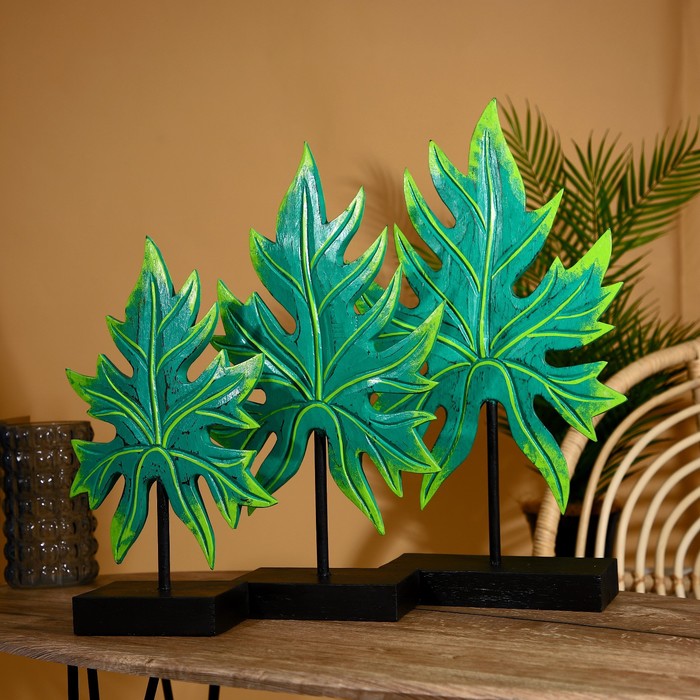 Интерьерный декор "Листья" албезия (набор 3 шт) 55,50 и 40 см - Фото 1