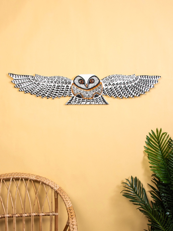 Панно «Парящая сова», 100 см, дерево албезия - Фото 1