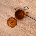 Кружка с крышкой, 11×8.5×10.5 см, тиковое дерево - Фото 3