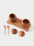 Баночки для специй «Соль, перец», 15×6×7 см, тиковое дерево  (артикул 7722006)  большой выбор товаров оптом и в розницу по низким ценам с доставкой