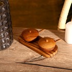 Баночки для специй «Соль, перец», 17×7×6 см, тиковое дерево - Фото 1