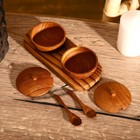 Баночки для специй «Соль, перец», 17×7×6 см, тиковое дерево - Фото 2