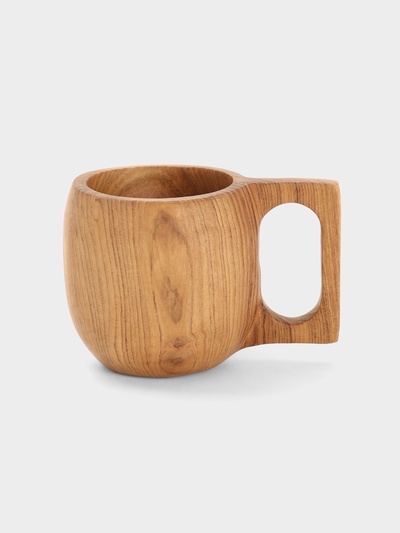 Кружка, 12×8.5×8 см, тиковое дерево