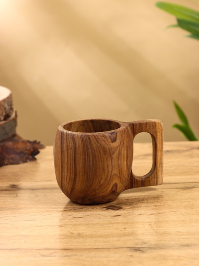Кружка, 12×8.5×8 см, тиковое дерево