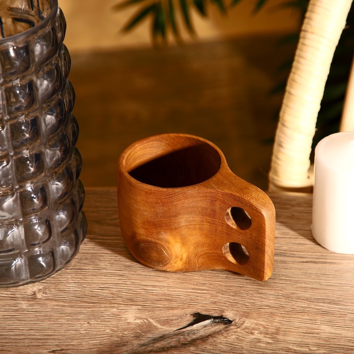 Кружка, 8×8×12 см, тиковое дерево - Фото 1