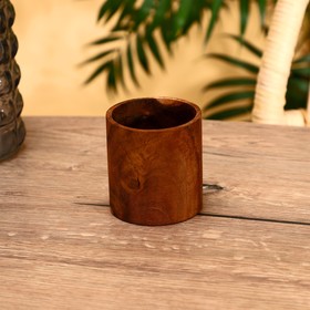 Стакан, 8×8×8 см, тиковое дерево