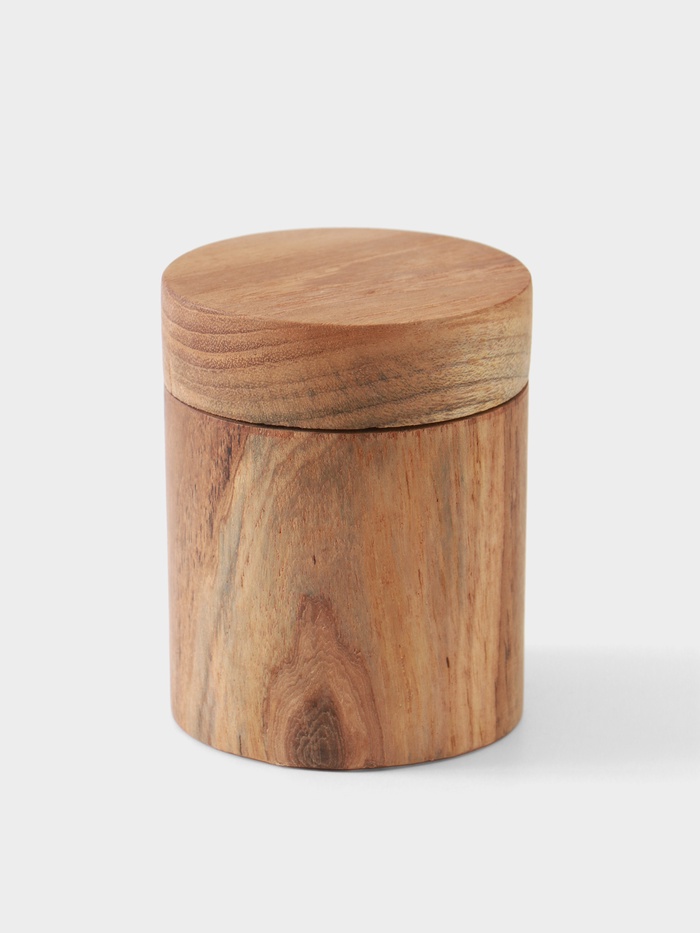 Баночка для приправы, 7×7×9 см, тиковое дерево - Фото 1