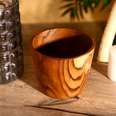 Стакан, 15×15×12 см, тиковое дерево