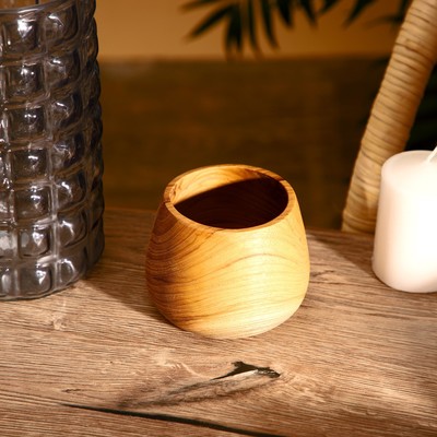 Стакан, 10×10×9 см, тиковое дерево