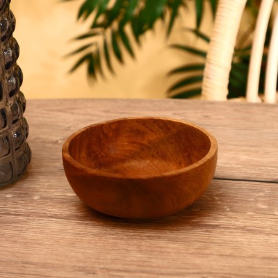 Тарелка, 15×15×6 см, тиковое дерево