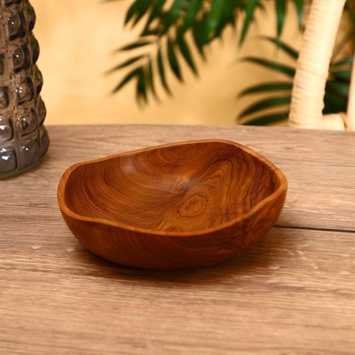 Тарелка, 18×18×5 см, тиковое дерево