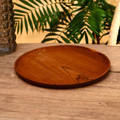 Тарелка, 30×30×2 см, тиковое дерево