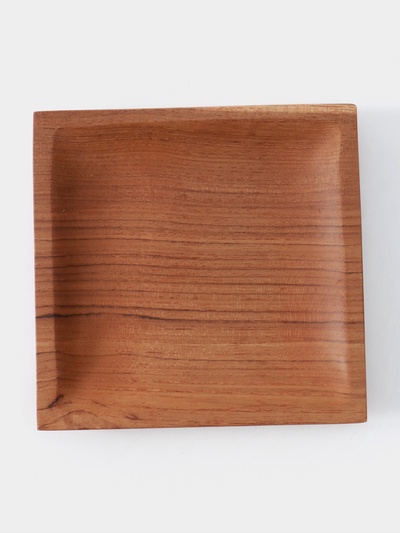 Тарелка квадратная, 15×15×2 см, тиковое дерево
