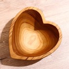 Салатник "Сердце" 20х20х9 см, тиковое дерево - фото 4366996