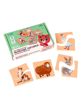 Пазлы для детей. Картинки половинки «Домашние животные»