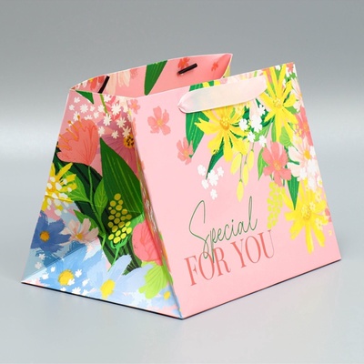 Пакет подарочный с широким дном, упаковка, «Special for you», 25×19×18 см