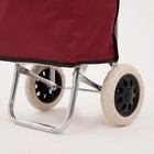 Сумка хозяйственная на тележке, отдел на шнурке, нагрузка до 25 кг, цвет бордовый - Фото 3