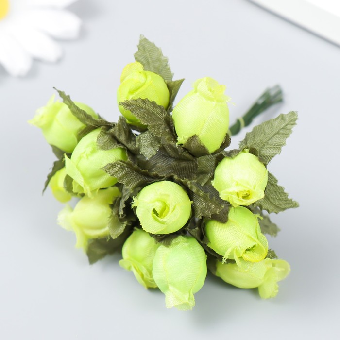 Цветы для декорирования "Роза Бланка" светло-зелёный 1 букет=12 цветов 10 см - фото 1911844754