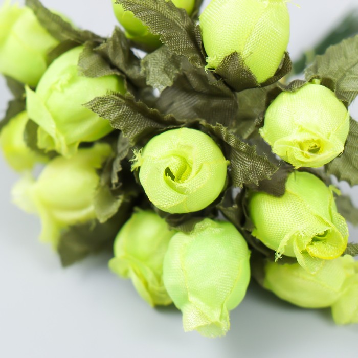 Цветы для декорирования "Роза Бланка" светло-зелёный 1 букет=12 цветов 10 см - фото 1911844755