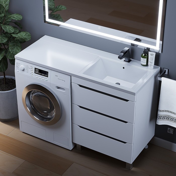 Раковина Uperwood Cosmos, над стиральной машиной, 120 см, правая - Фото 1