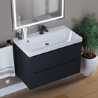 Тумба с раковиной подвесная Uperwood Tanos 80 см, цвет черный - Фото 2