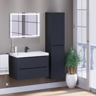 Тумба с раковиной подвесная Uperwood Tanos 80 см, цвет черный - Фото 7