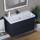 Тумба с раковиной Uperwood Tanos 90 см, подвесная, черная - Фото 2