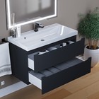 Тумба с раковиной Uperwood Tanos 90 см, подвесная, черная - Фото 3