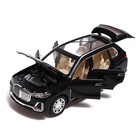 Машина металлическая BMW X7, 1:24, открываются двери, капот, багажник, цвет чёрный - фото 24047372