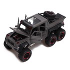 Машина металлическая Mercedes-Benz G55 6х6, масштаб 1:24, открываются двери, капот, багажник, цвет серый - фото 24059340