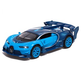 Машина металлическая Bugatti Vision GT, масштаб 1:32, открываются двери, цвет синий
