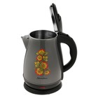 Чайник электрический "Матрёна" MA-003, металл, 1.7 л, 1500 Вт, серый с рисунком "Хохлома" - фото 51337463 Чайник электрический "Матрёна" MA-003, металл, 1.7 л, 1500 Вт, серый с рисунком "Хохлома" - фото 51337463