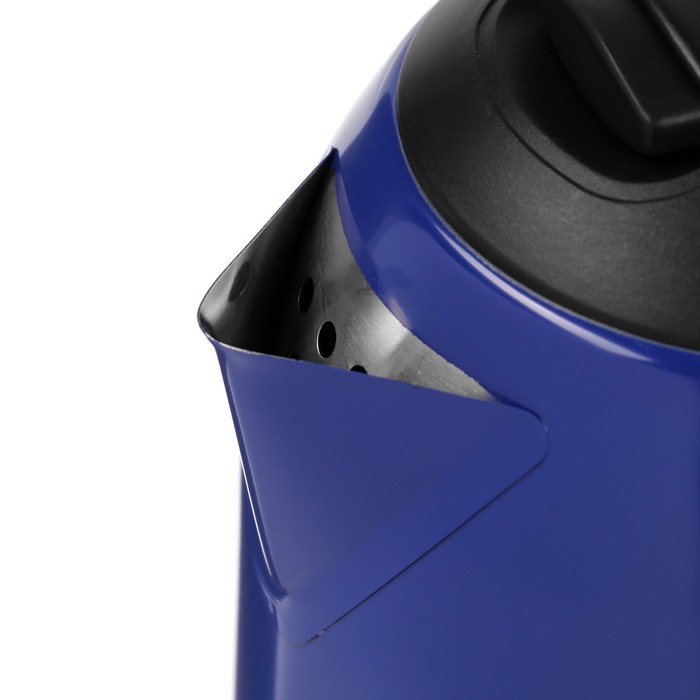 Чайник электрический "Матрёна" MA-005, металл, 2 л, 1500 Вт, сине-чёрный с рисунком "Гжель" - фото 51337486
