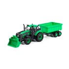Трактор «Прогресс» с прицепом и ковшом, инерционный, цвет зелёный - фото 10129775