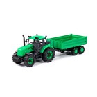 Трактор «Прогресс» с бортовым прицепом, инерционный, цвет зелёный - фото 319174095