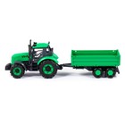 Трактор «Прогресс» с бортовым прицепом, инерционный, цвет зелёный - фото 6760021